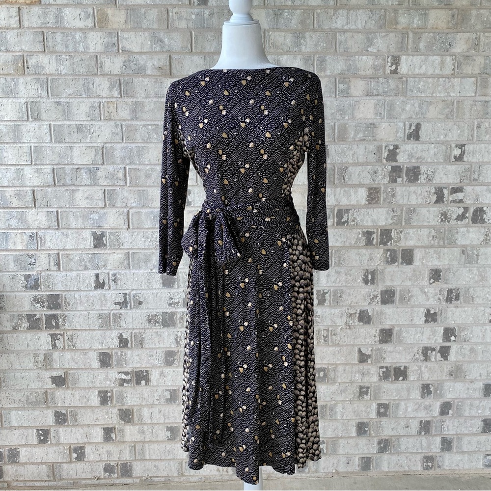 Boden Jersey Midi Dress with long Ruched Ties
